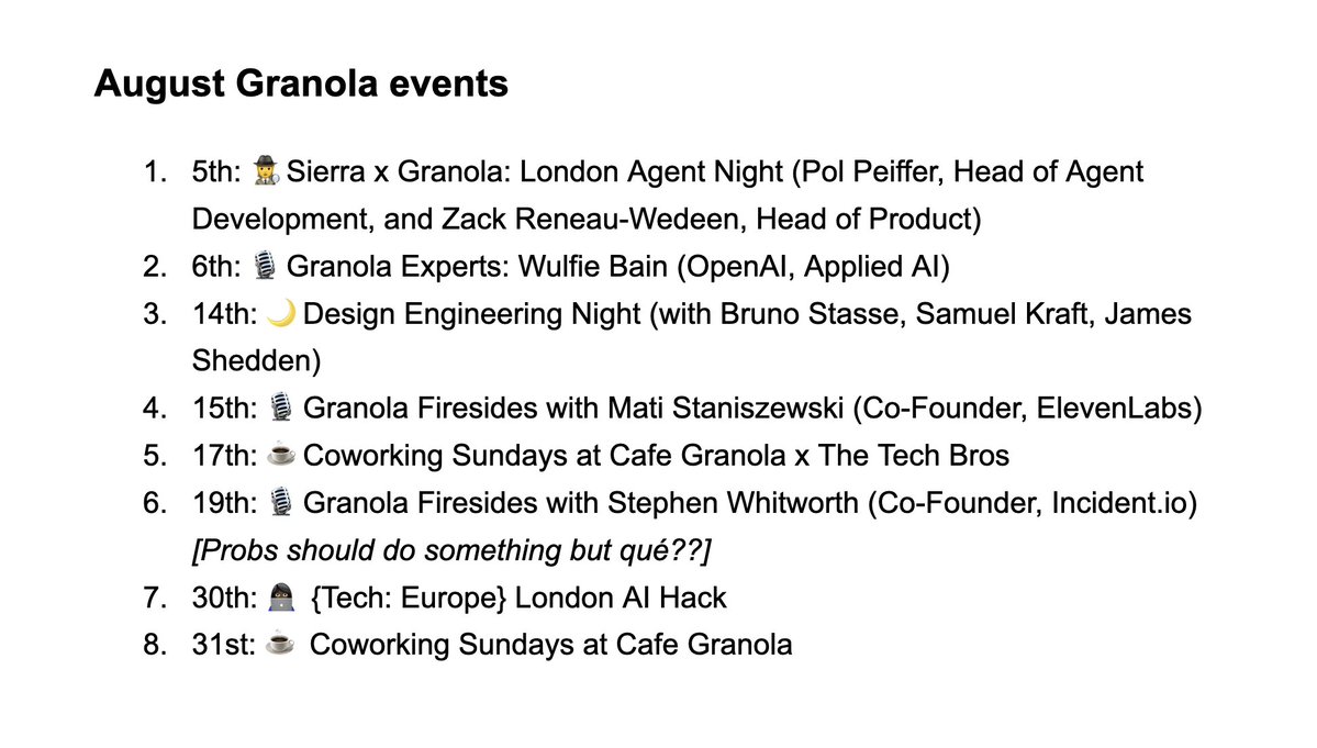 itsDrDrewithaSh's tweet image. August at Granola HQ
Still finalizing some of the event pages so if you wanna hear about our London events first, drop your email on the form (about time I got organized): tally.so/r/wz1EWg
(Excuse the hideous cover photo, it's Friday eve & wanna get to the pub ASAP)
