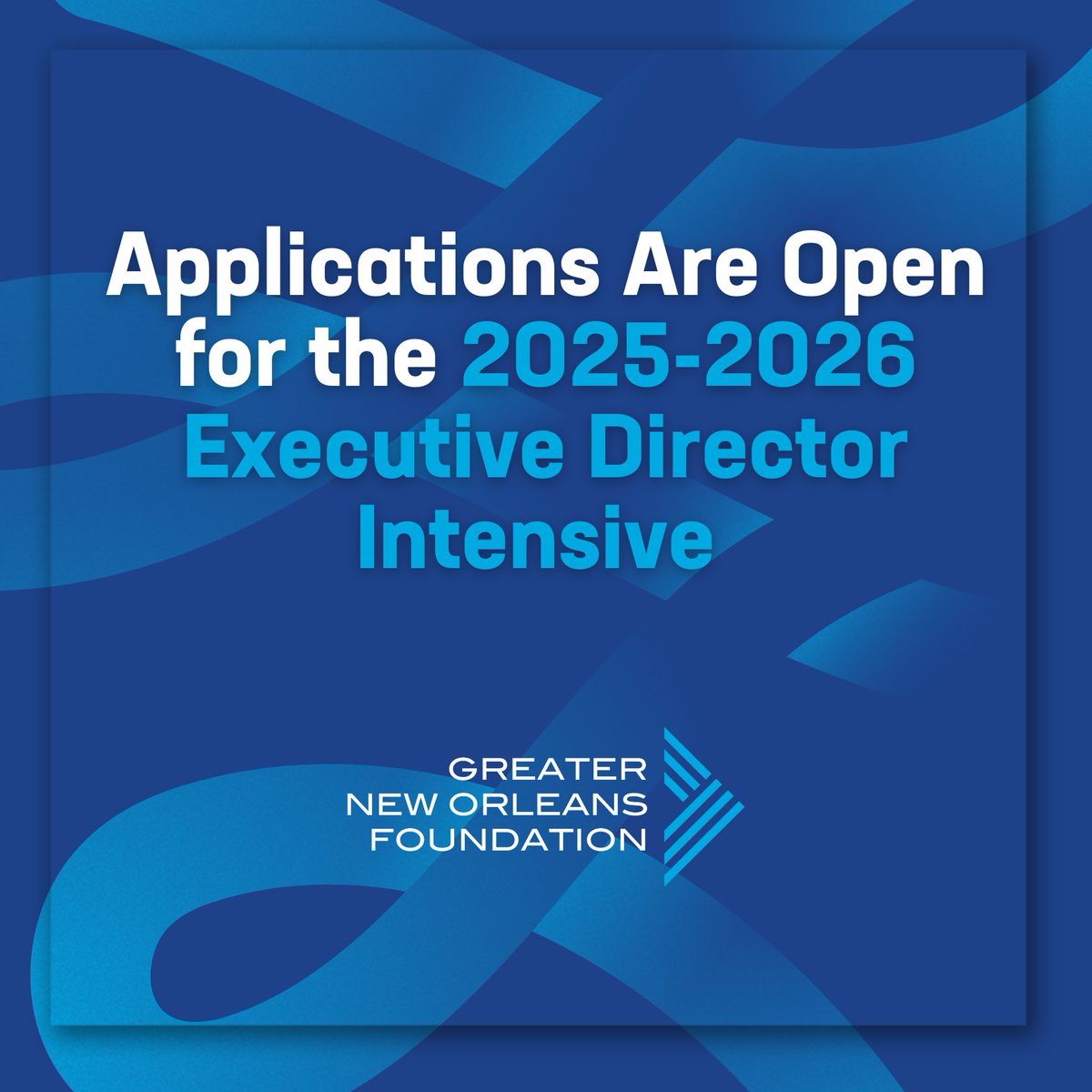 GNOFoundation's tweet image. Applications are open for the 2025-2026 Executive Director Intensive! In partnership with @kresgefdn and the @hiltonfound, the Greater New Orleans Foundation is excited to host the 2025-2026 Executive Director Intensive (EDI), a comprehensive leadership program exclusively for…