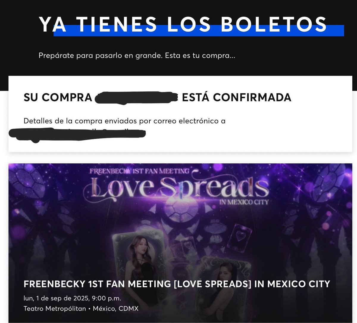 freenbeckmexico's tweet photo. Se logró 😭
Vamos a ver a FreenBecky en México 😭🇲🇽✨🎉

#FreenBecky1stFMinMexicoCity
#FreenBecky #ฟรีนเบค
#srchafreen #Beckysangels https://t.co/Iqjd2lXUTC