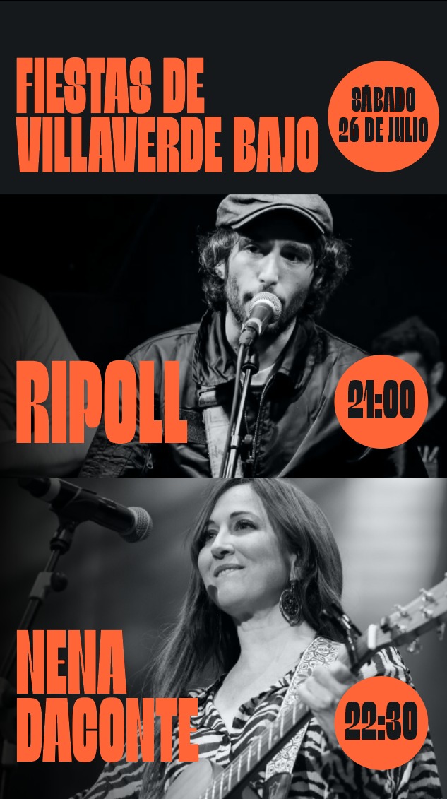 RIPOLL BAND (@ripoll_band) on Twitter photo Está lo de Oasis, lo de los Pecos y luego esto.
// Mañana, 26 de julio.
Fiestas de Villaverde Bajo, Madrid.
🤙21H, abriendo para <a href="/nenadaconte/">nena daconte</a>
<a href="/lunardiscos/">Lunar Discos</a>
<a href="/FepProducciones/">FEP PRODUCCIONES</a>
#RIPOLL #NenaDaconte #Villaverde #VillaverdeBajo Está lo de Oasis, lo de los Pecos y luego esto.
// Mañana, 26 de julio.
Fiestas de Villaverde Bajo, Madrid.
🤙21H, abriendo para <a href="/nenadaconte/">nena daconte</a>
<a href="/lunardiscos/">Lunar Discos</a>
<a href="/FepProducciones/">FEP PRODUCCIONES</a>
#RIPOLL #NenaDaconte #Villaverde #VillaverdeBajo