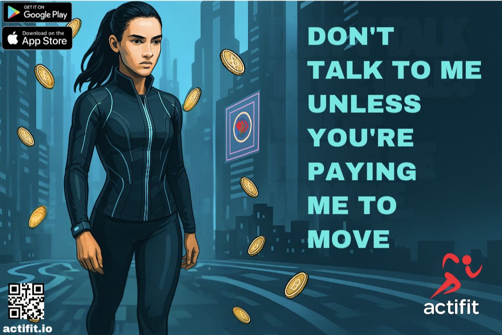 When your fitbit claps for you🥲 Actifit rewards you with crypto😎 

"Don’t talk to me unless you're paying me to move"🤑

#Hive #Actifit #MoveToEarn #ActifitWeekend