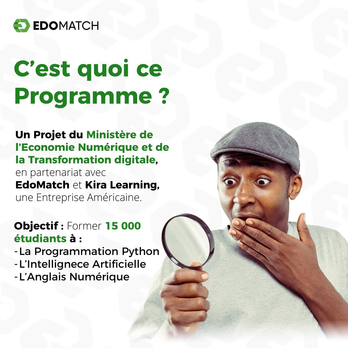 Edo_match's tweet photo. Le temps file, ne reste pas derrière !
Deviens Tuteur Kira Learning : IA, Python & Anglais numérique.
📍 Lomé, Kara & établissements privés.
📲 Inscriptions ouvertes sur EdoMatch.
#EdoMatch #KiraLearning #IA #TogoDigital #Opportunité #Digitalisation #TogoNumerique https://t.co/KBiL7592WB