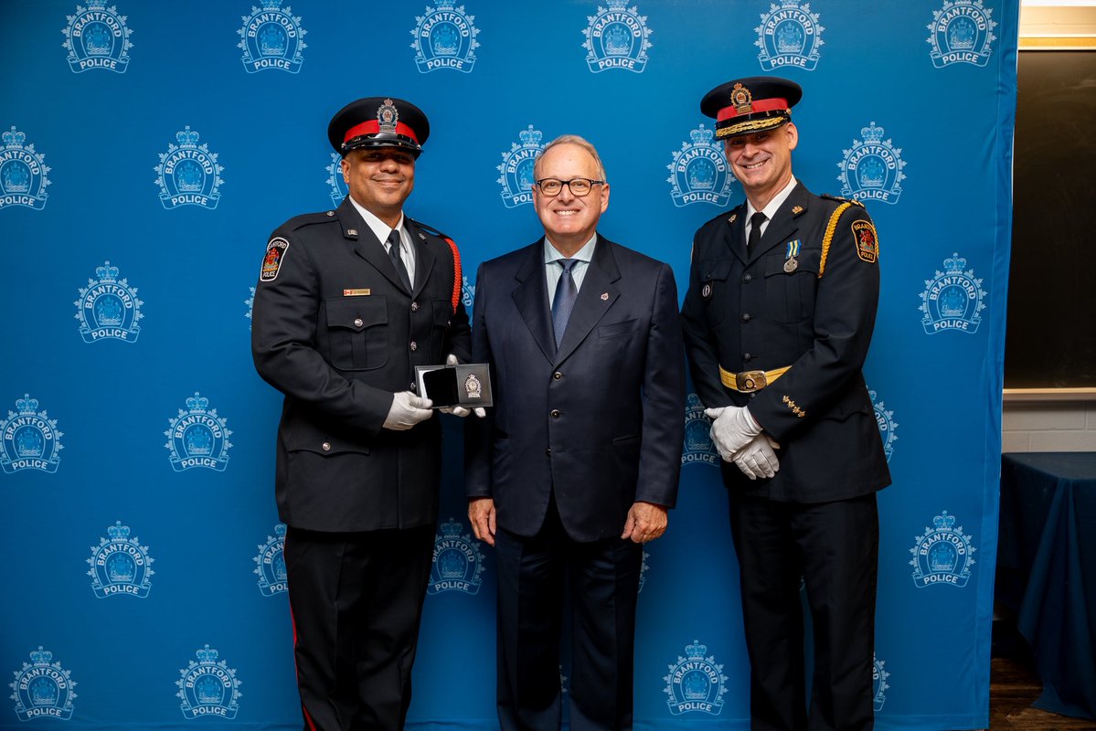 TeamKerzner's tweet image. Jason, Justin, Jacob, and Andrew,

It was a privilege to visit @BrantfordPolice to attend the badging ceremony for the newest members of Ontario’s policing family. Congratulations on this achievement. I wish you successful and fulfilling careers as you serve your community. On…