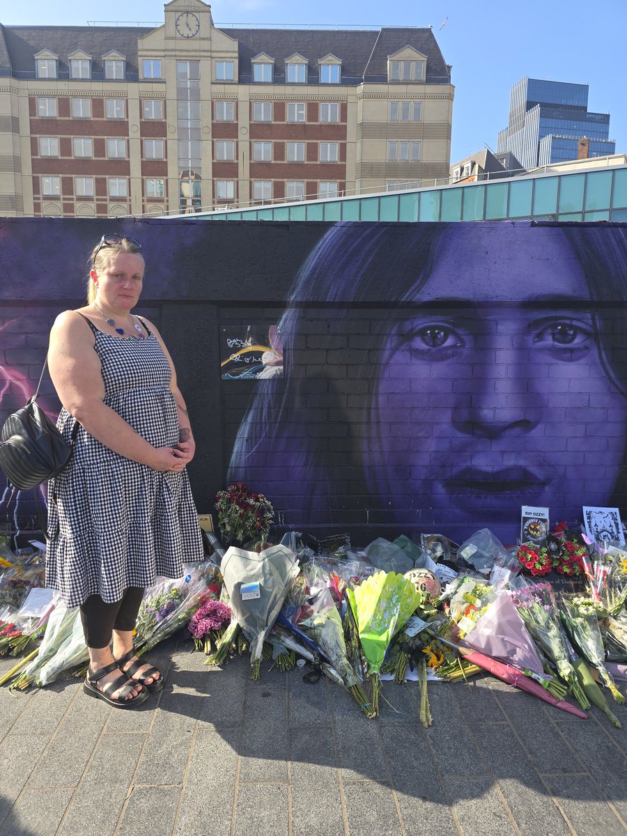 Me outside the Ozzy mural that has now become a memorial Ozzy forever 🖤🦇