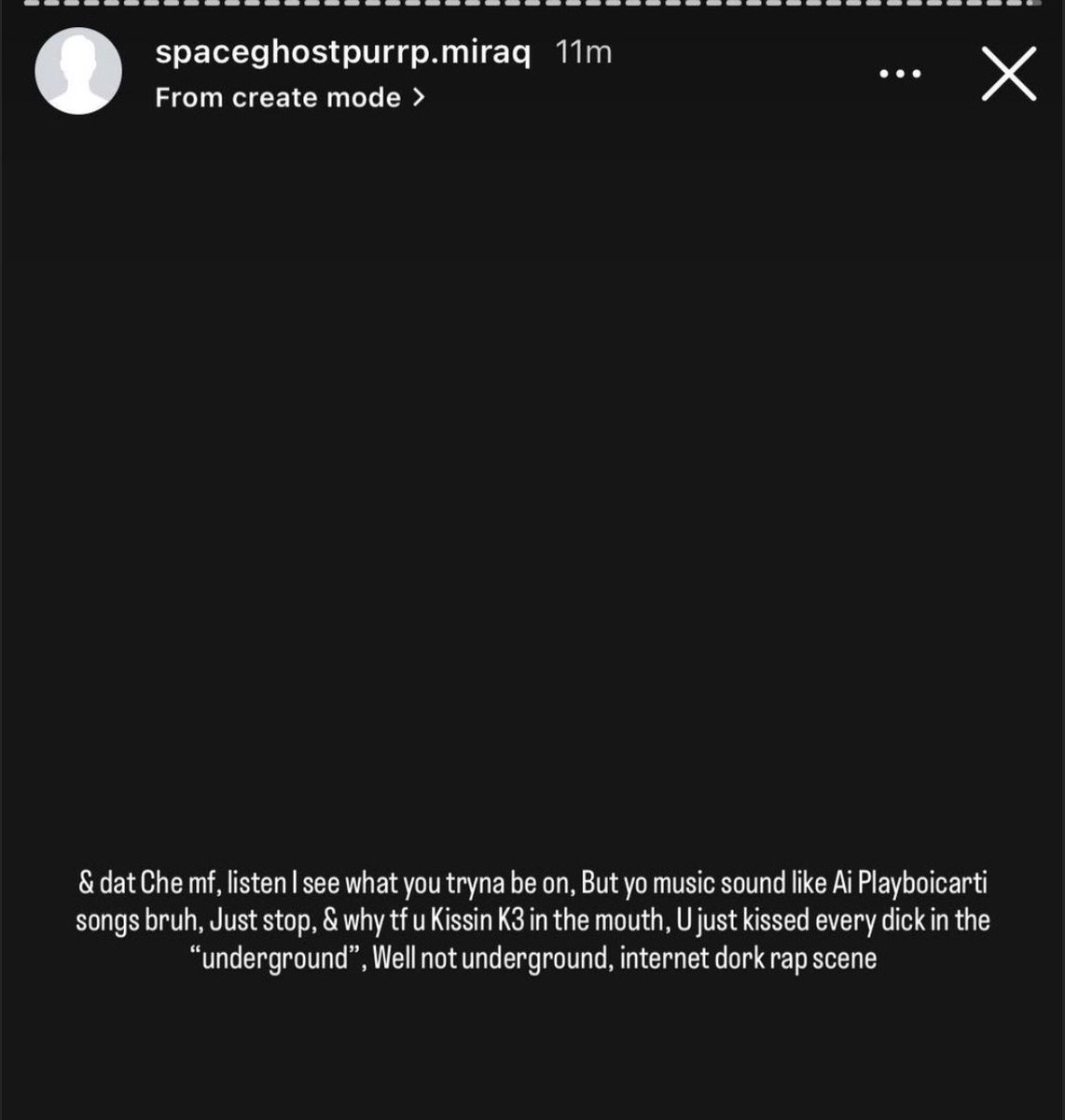 therealugs's tweet image. SpaceGhostPurrp calls out Che and says his music sounds like AI Playboi Carti 😭