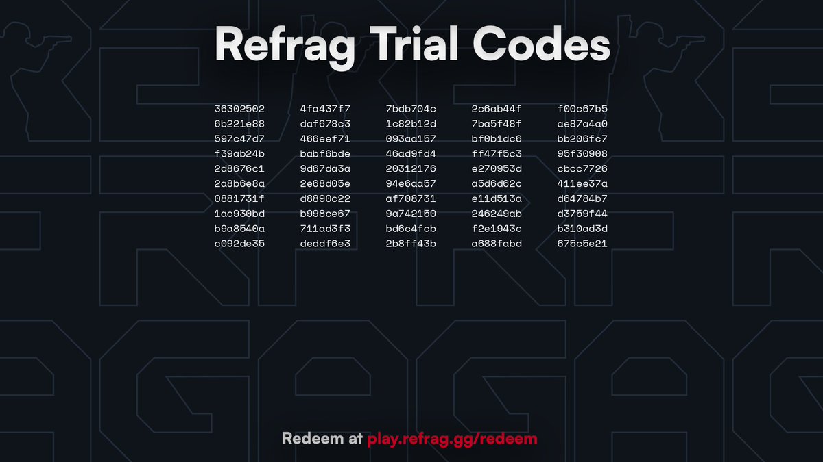It's the weekend, the best time to give Refrag a shot.
Try it out for 5 days with these trial codes.