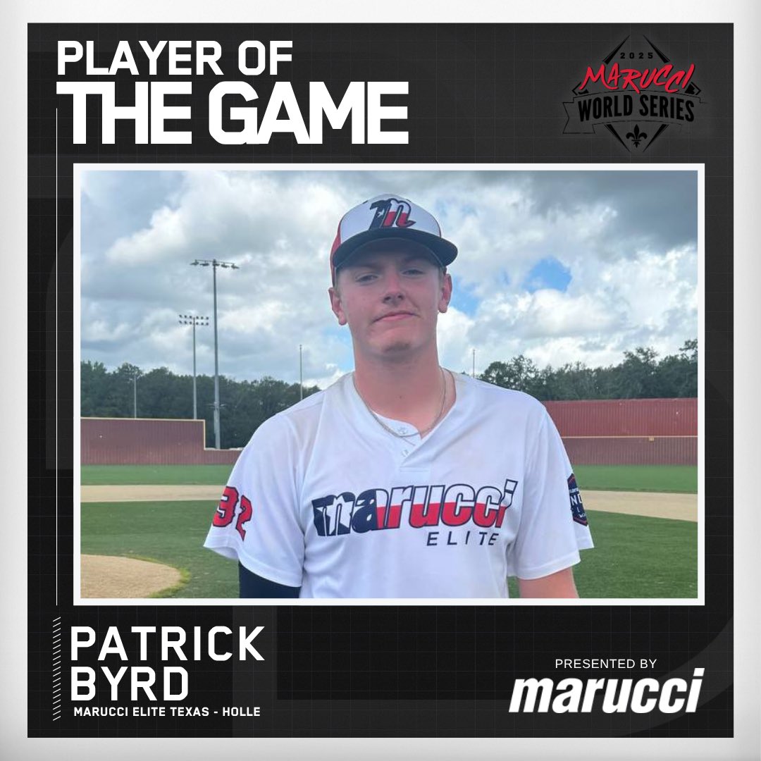 2D Sports Louisiana (@2dsportsla) on Twitter photo ⭐️Player of the Game⭐️
Patrick Byrd (<a href="/patrick_m_byrd/">Patrick Byrd</a>)
Marucci Elite Texas - Holle
#MWS25
@maruccisports ⭐️Player of the Game⭐️
Patrick Byrd (<a href="/patrick_m_byrd/">Patrick Byrd</a>)
Marucci Elite Texas - Holle
#MWS25
@maruccisports