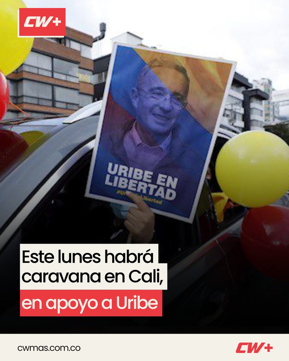 CWMasNoticias's tweet image. CALI | Este lunes 28 de julio, ciudadanos en Cali realizarán una caravana en apoyo al expresidente Álvaro Uribe Vélez (@alvarouribevel), partiendo desde el Parque de las Banderas hacia Cencar, a las 11:30 a. m.
La movilización, convocada como una manifestación pacífica, busca…