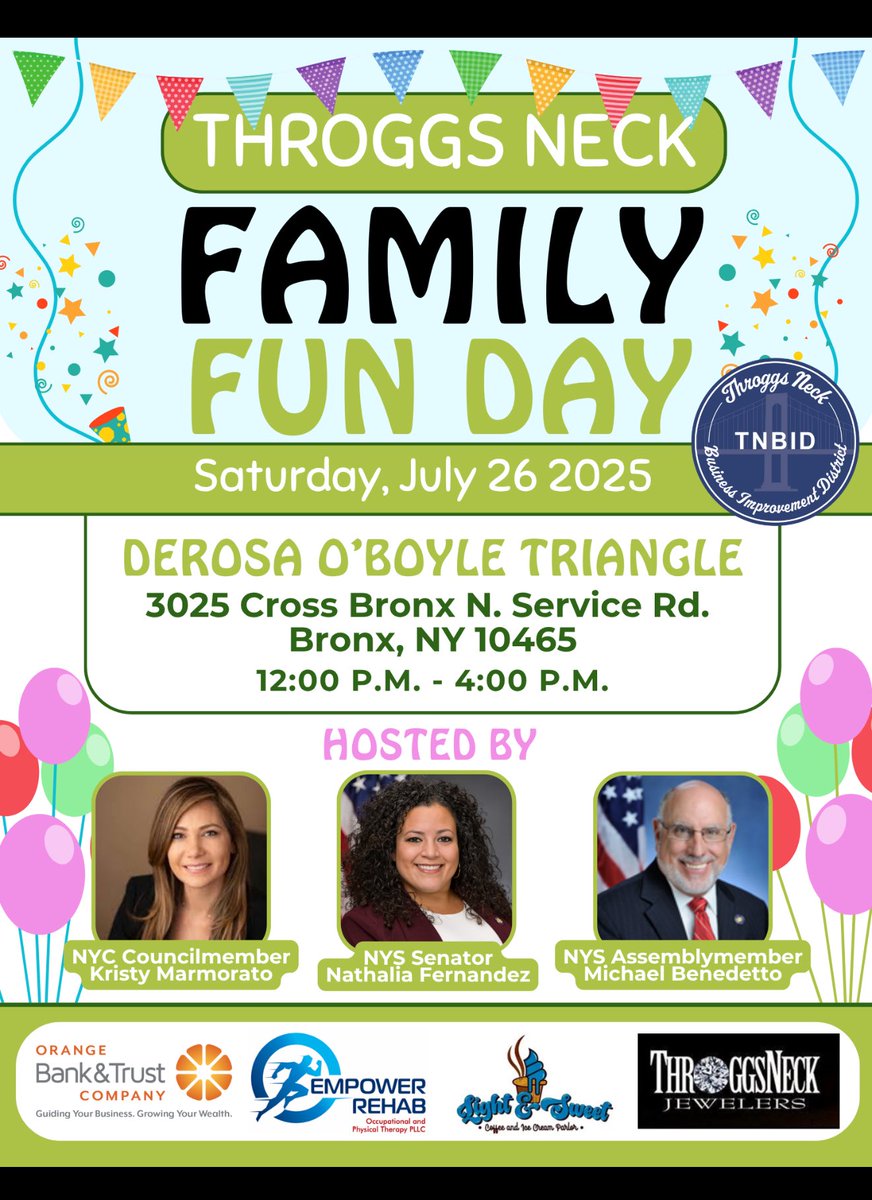 senfernandez34's tweet image. 📣 Join me in Throggs Neck tomorrow! 🎈🎉