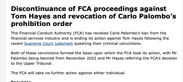 Rather curt press release from FCA - no apology, contrition.....