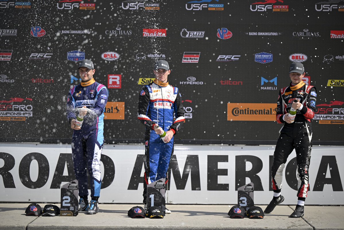USFJuniors's tweet image. Race 1 celebrations are underway here at Road America, but we’re not done yet — Race 2 goes green at 2:15 PM CDT! Don’t miss it! 🏆
#USFPro #INDYCAR #Motorsports