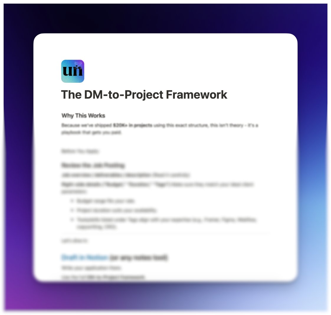 Danielgbright's tweet image. Just dropped the DM-to-Project Framework for FREE to every UnContrad subscriber.

⚡ Your move.

This is the exact sequence @IsmelFigueroa and I used to turn casual DMs into $150K+ on @contra in under a year.

No fluff. No theory. Only what paid the bills.

For the next 48 hours,…