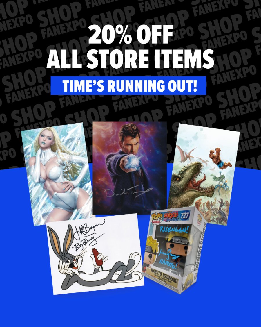 FANEXPOCANADA's tweet image. Heads-up: our 20% sale is in full swing—and best-sellers are running low. Grab your fave fandom merch today before it’s too late: spr.ly/6017fzAot