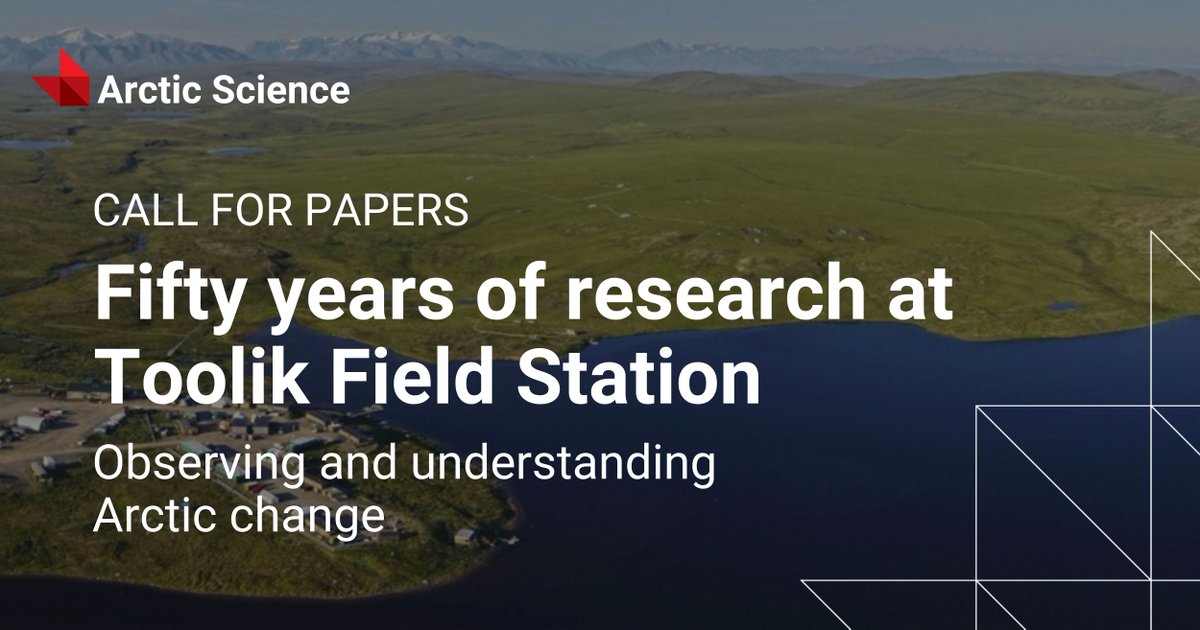 ArcticScienceJ's tweet image. Calling Arctic researchers working near Toolik Field Station: submit to @ArcticScienceJ’s collection marking 50 years of @Toolik research. All topics from biosphere to atmosphere welcome!
Submission instructions ▶️ ow.ly/BwMh50VMfV3