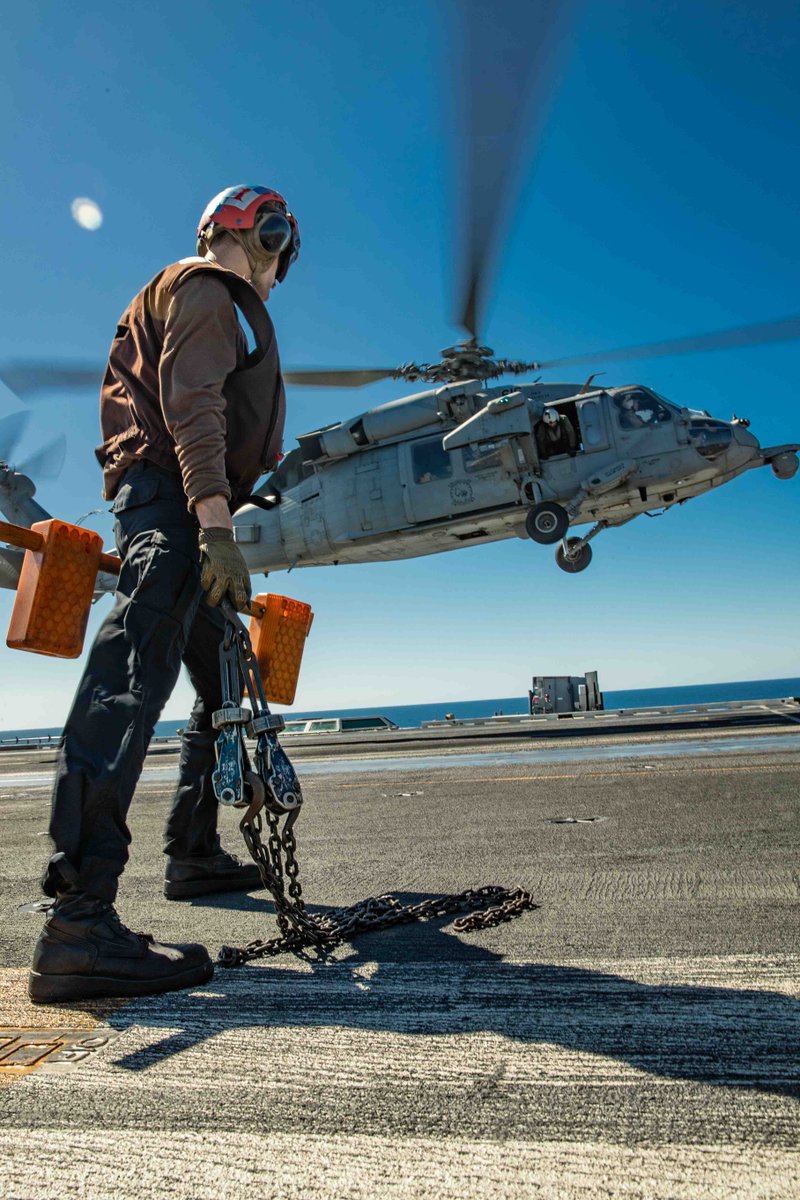 USNavy's tweet photo. USS George Washington (CVN 73) conducts flight operations while underway in the Timor Sea during Talisman Sabre 2025.

Talisman Sabre is the largest bilateral U.S.-Australia military exercise, enhancing interoperability and strengthening partnerships in support of a free and open Indo-Pacific.

#USNavy #TalismanSabre25 #Warfighting #Readiness