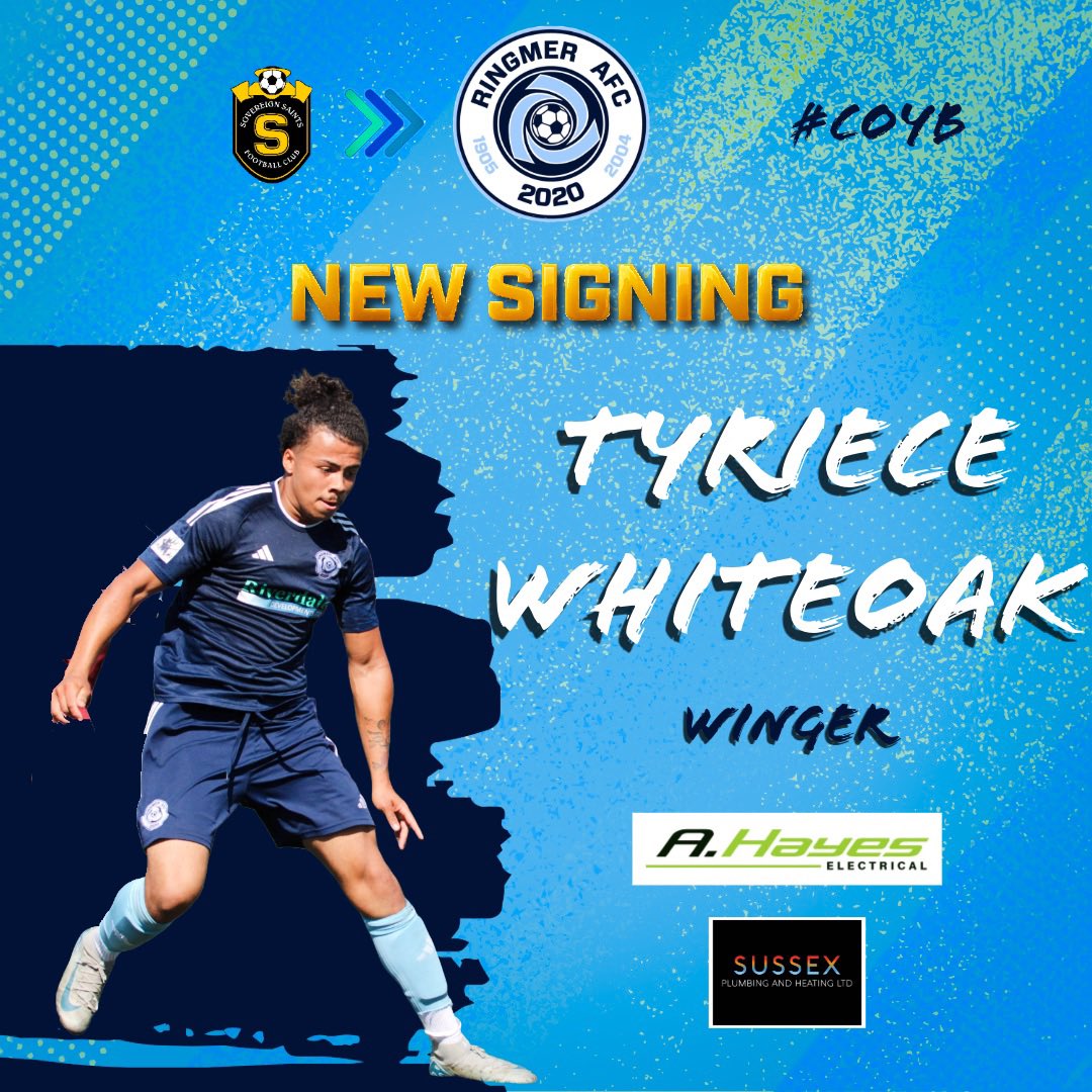 RingmerAFC's tweet image. ⭐️ NEW SIGNING ⭐️

After making a huge impression in pre-season, Tyriece Whiteoak is officially a Ringmer man! 🔥

With energy, pace and deadly crossing ability, Ty is a real gem from the @midsussexleague.

🗣️ Tommy Haddon said: “We spotted Tyriece playing for Sovereign Saints…