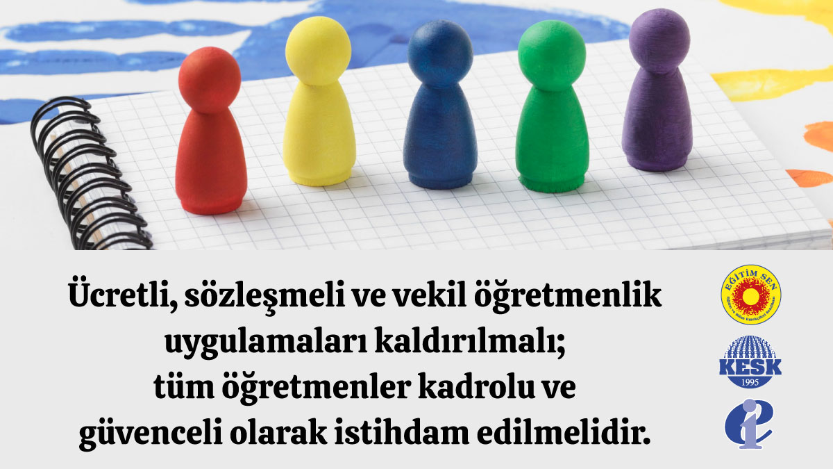 ✔️Ücretli, sözleşmeli ve vekil öğretmenlik uygulamaları kaldırılmalı; tüm öğretmenler kadrolu ve güvenceli olarak istihdam edilmelidir.
#ArtıkYeterGeçinemiyoruz