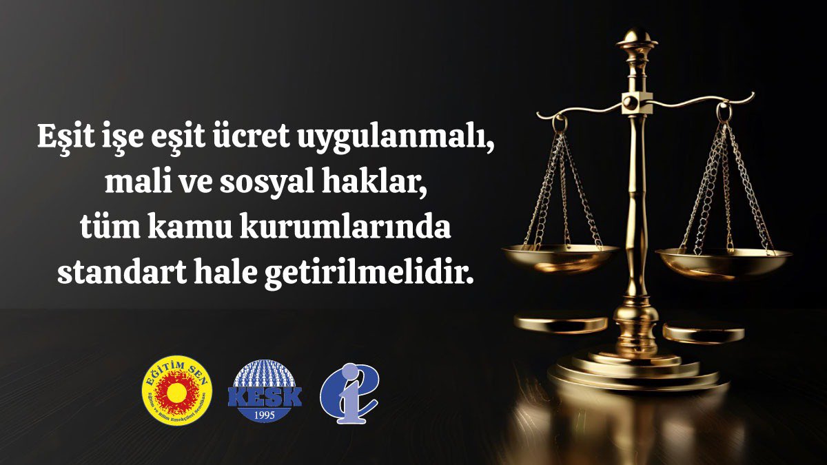 Aynı işi yapıp suni ayrımlarla ayrıştırılmayı kabul etmiyoruz.  #ArtıkYeterGeçinemiyoruz
Eşit işe eşit ücret istiyoruz!