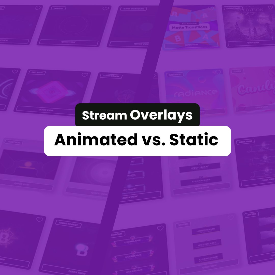 What is the real difference between static overlays and animated overlays?

We look past the fact it is doesn't move/does move, to show how they impact performance and engagement of your stream - giving you some pros and cons.

getrektlabs.com/blogs/news/ani…