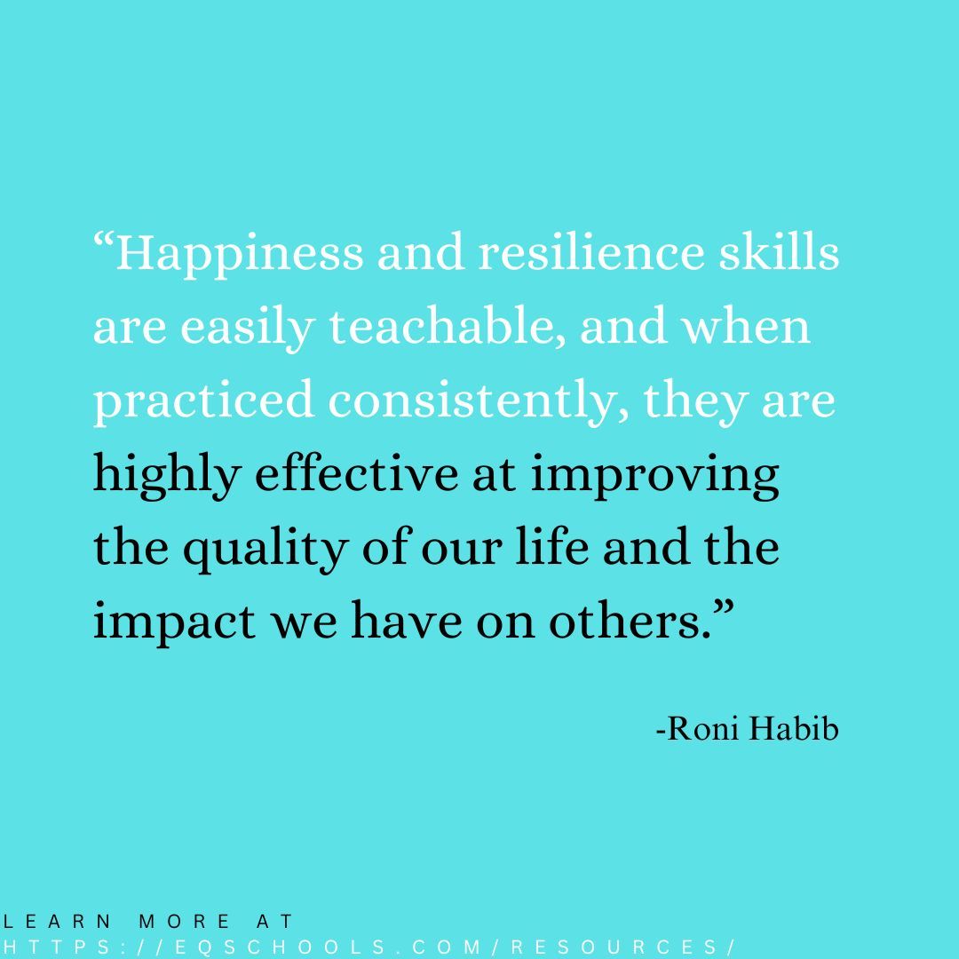 Happiness and resilience are skills anyone can learn. Practice them daily, and watch how your life improves and how you inspire those around you! 😊💪 Learn more at eqschools.com

#PositivePsychology #Mindfulness #Education #EmotionalWellbeing #EmotionalIntelligence
