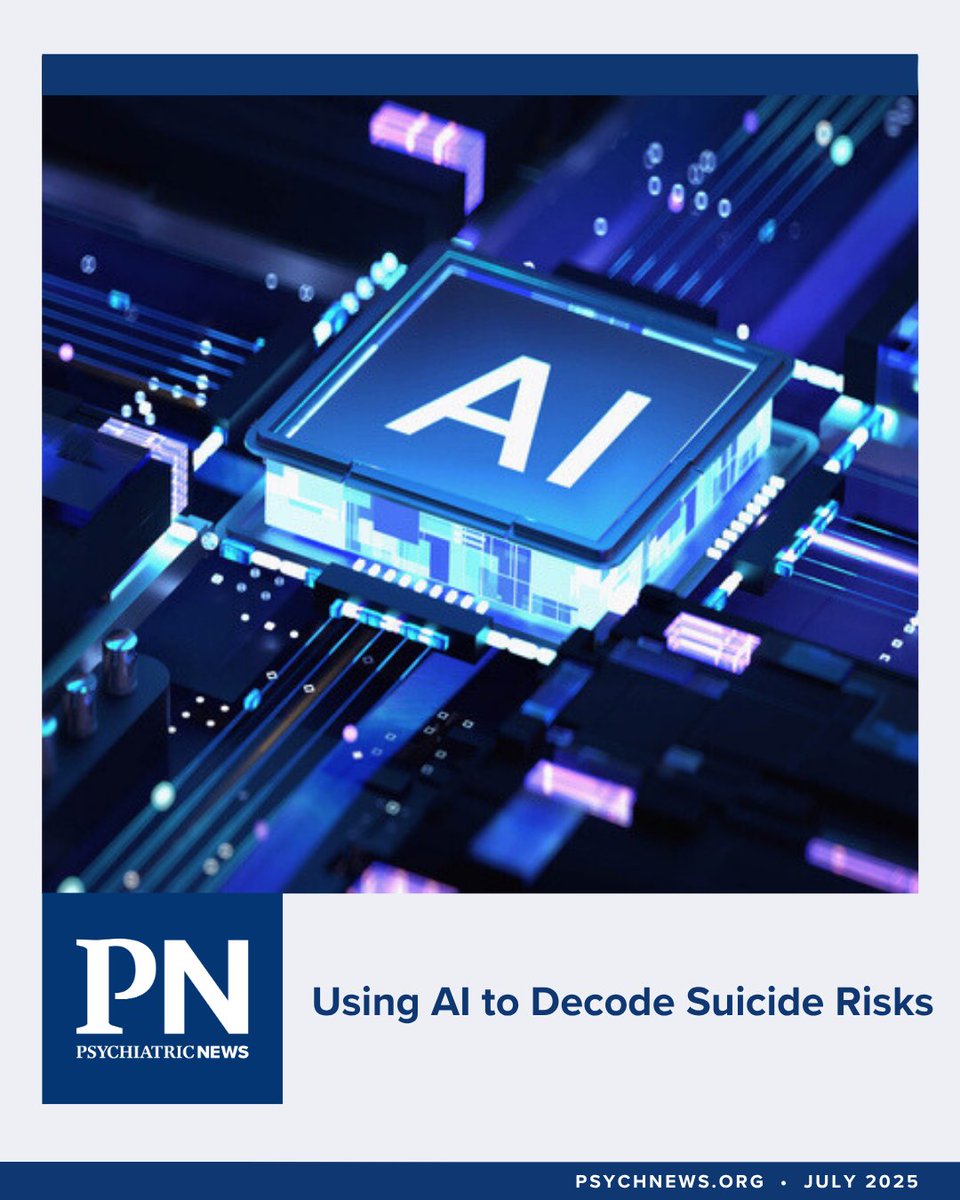 PsychiatricNews's tweet image. While my training began in social science, I’ve since grown into a research space where artificial intelligence and machine learning have become essential tools in a mission that keeps me up at night: understanding and preventing suicide. ow.ly/QgR450Wj56n