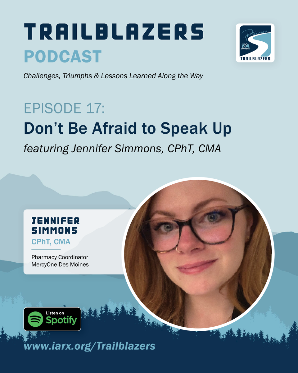 NEW Episode 🎙️ Trailblazers Podcast

Each month, we dive into the personal stories of pharmacy leaders and innovators who are redefining the healthcare landscape.

During this episode, IPA welcomes Jennifer Simmons, CPhT, CMA, Pharmacy Coordinator at <a href="/MercyOne_Iowa/">MercyOne</a>, to discuss