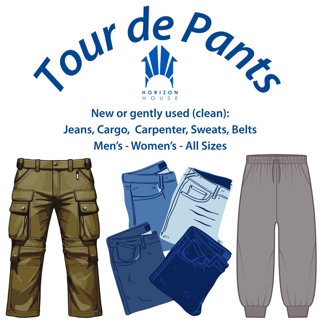 Horizon House Indy (@horizonhousein) on Twitter photo π΄ββοΈπΆββοΈ Tour de Pants is almost over! πΆββοΈπ΄ββοΈ
ππWe're still collecting new or gently used men's and women's pants β whether it's jeans, cargo, carpenter, or sweats β to help those who are more exposed to the forces of nature when living outdoors. ππ
#TourDePants π΄ββοΈπΆββοΈ Tour de Pants is almost over! πΆββοΈπ΄ββοΈ
ππWe're still collecting new or gently used men's and women's pants β whether it's jeans, cargo, carpenter, or sweats β to help those who are more exposed to the forces of nature when living outdoors. ππ
#TourDePants