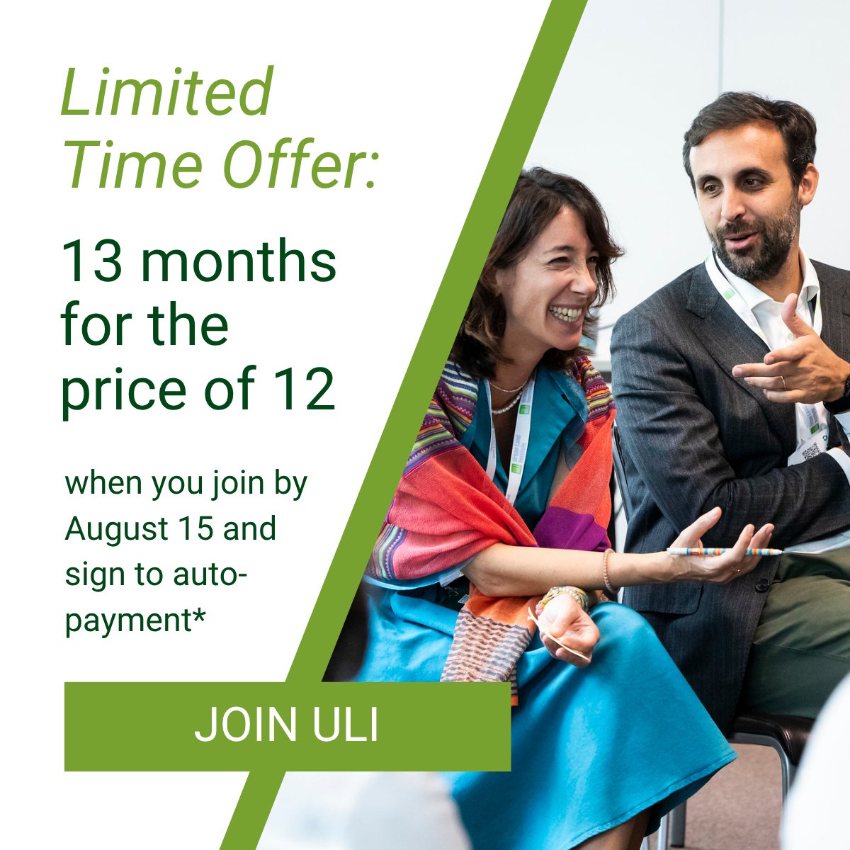 ULIBC's tweet image. Join ULI and enroll in auto-payment at checkout by August 15, 2025, and get an extra month of membership FREE.*
🔗 on.uli.org/ONMZ50WuTfY
*Ensure to read fine print of this offer via link above.
#ULI #membership #WhereTheFutureIsBuilt