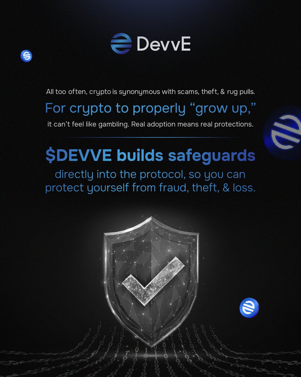 You don't have to lose a bunch of funds before you start thinking about protecting yourself in this space.
That's why <a href="/DevveEcosystem/">DevvE</a> is here ❤️