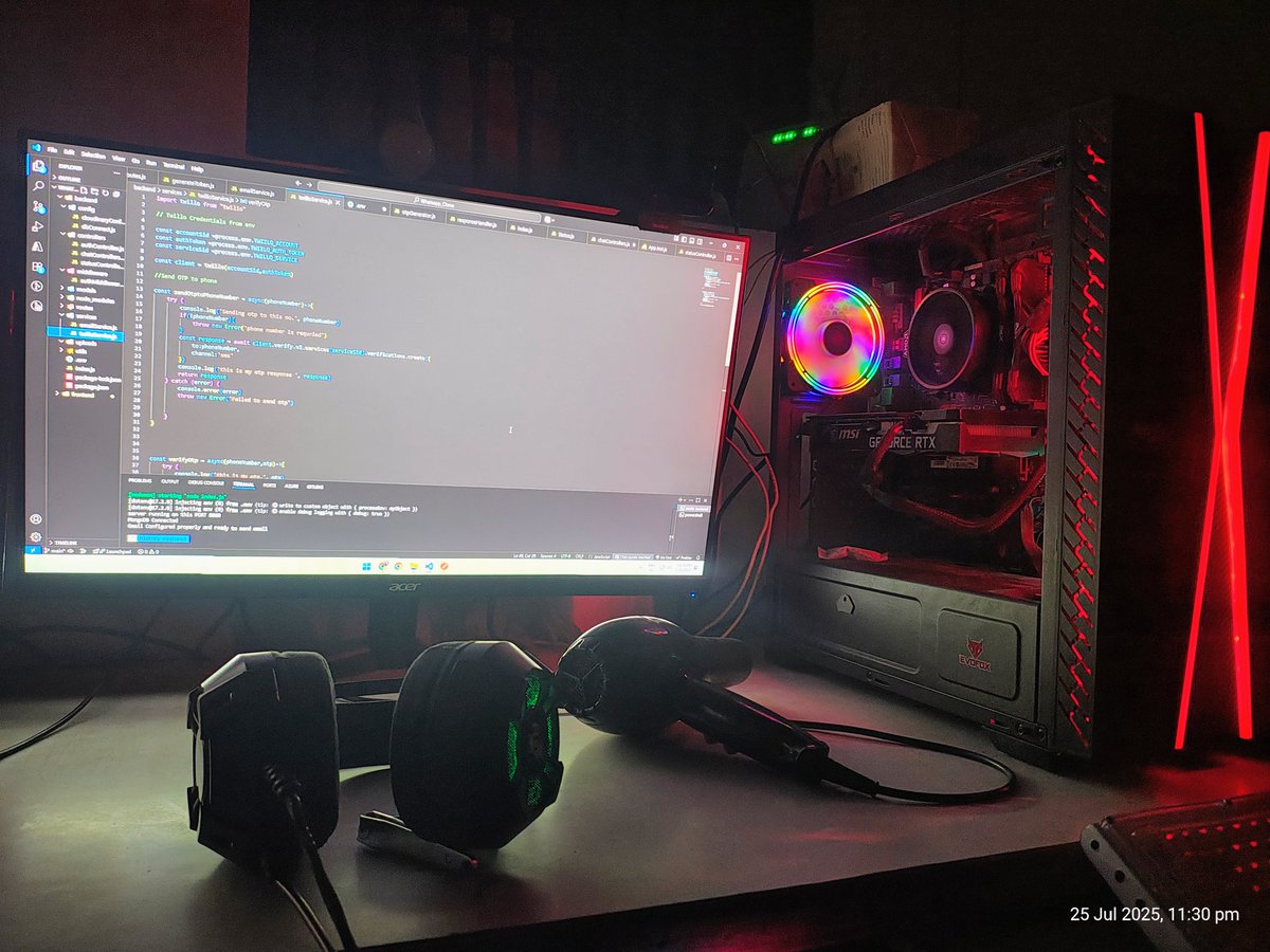 CoderShaswat's tweet image. Continue Working on project...
Add some third party services like Twillo for send  OTP to phone and node mailer for send OTP to mail..
#fullstack #mern #journey #CodingJourney