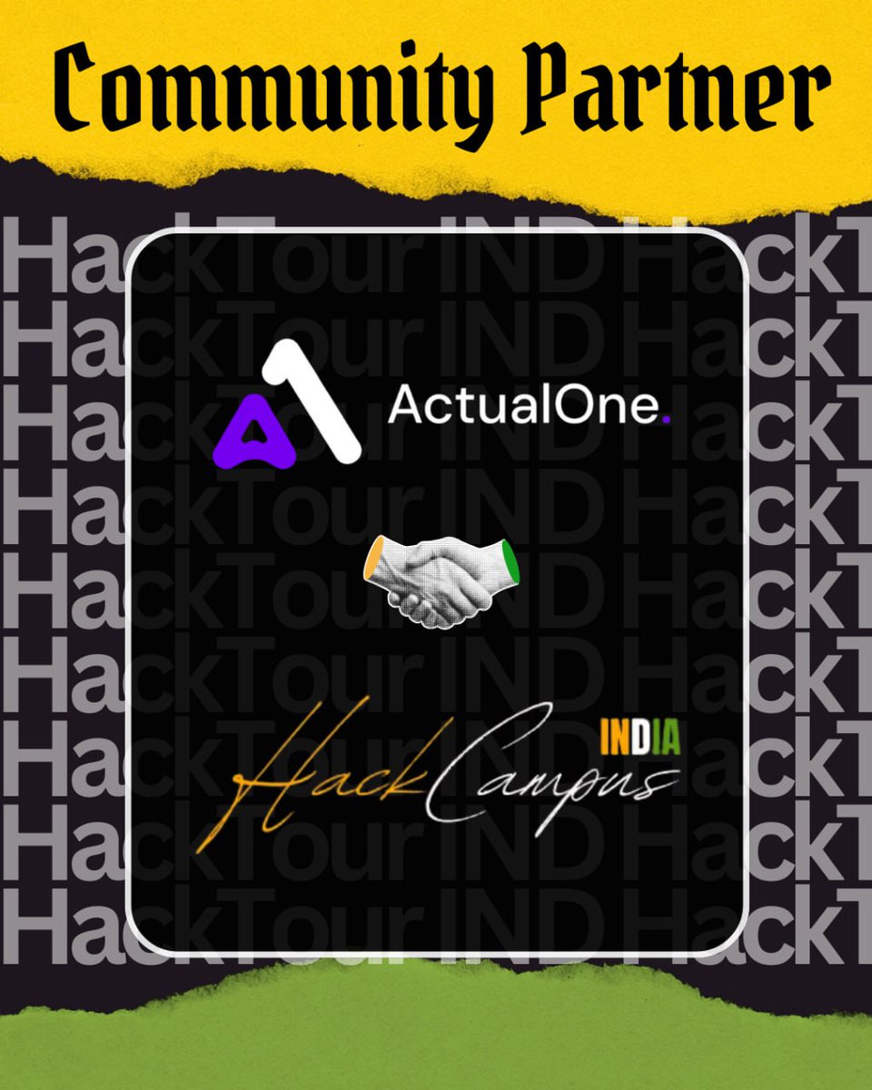 HackTourIND's tweet image. 🤝 Excited to have OG @ActualOnexyz on board as a HackCampus Community Partner!
Together, we’re taking Web3 to campuses across India 🚀
Let’s build the future!
@HackTourIND