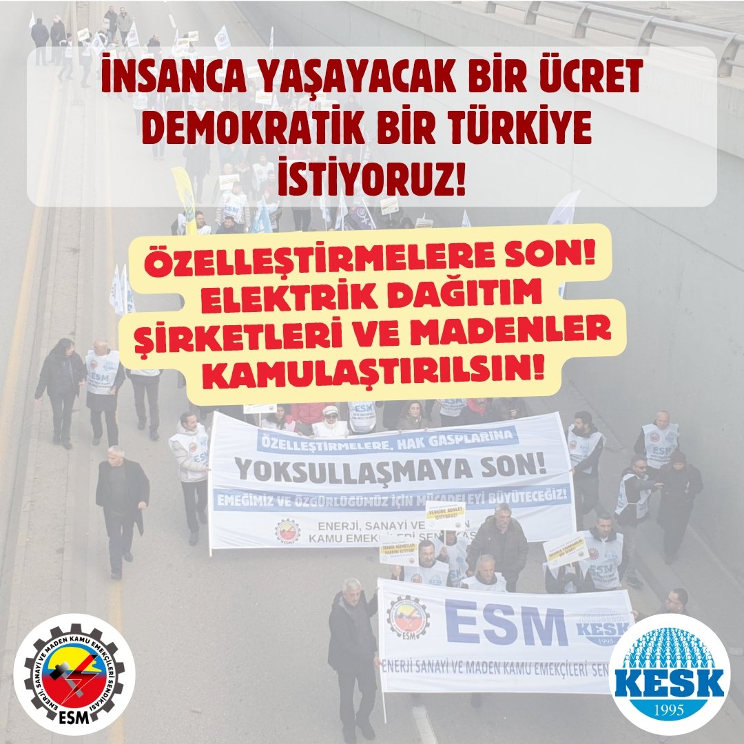 ESM_GM's tweet image. 7 Toplu Sözleşmede Sefalette Anlaştılar!
#ArtıkYeterGeçinemiyoruz!
Bı̇z Kamu Emekçı̇lerı̇ Halkımıza Nı̇telı̇klı̇, Ulaşılabı̇lı̇r, Parasız Ve Anadı̇lı̇nde Kamusal Hı̇zmet Üretmek İçı̇n:
•Özelleştirmelere son verilmesini,
•Kamu yatırımlarının artırılmasını,
•Kamuda…