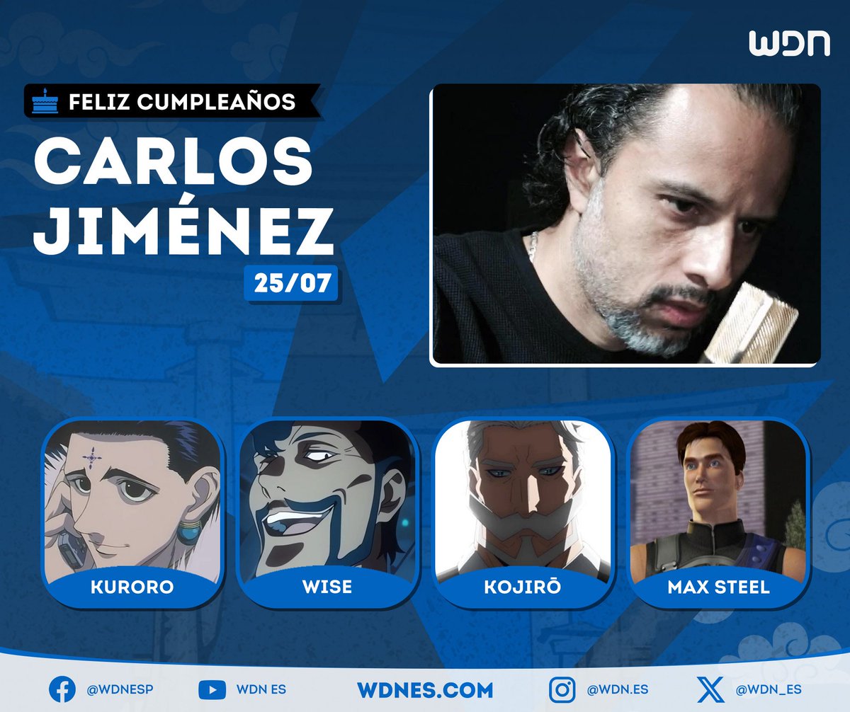 wdn_es's tweet image. 🎂 | Cumpleaños
Le deseamos un feliz cumpleaños al actor de doblaje Carlos Jiménez, ¡esperamos que la pase increíble en compañía de sus familiares y seres queridos!