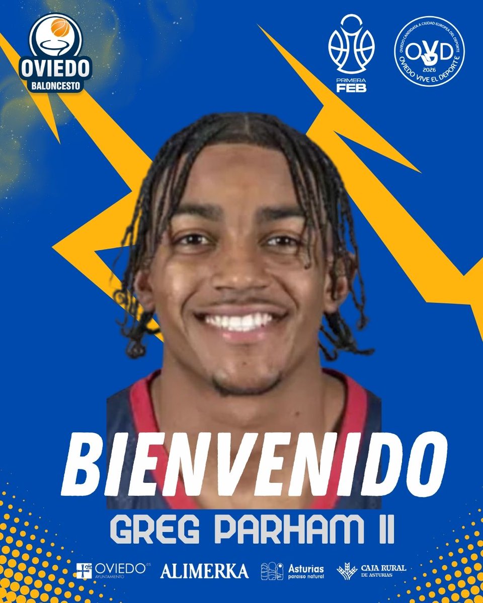 oviedocb's tweet image. Greg Parham II refuerza el Alimerka Oviedo Baloncesto
El Alimerka Oviedo Baloncesto incorpora al base estadounidense Greg Parham II para la temporada 2025-26.
Toda la Info 👇
oviedobaloncesto.com/web/greg-parha…