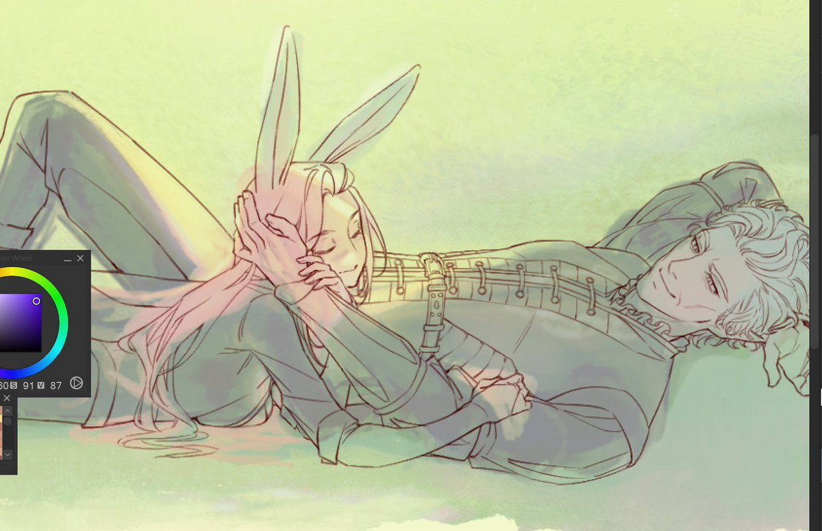 murmoruno's tweet image. trying my best to finish this before our anniversary in between works 😭