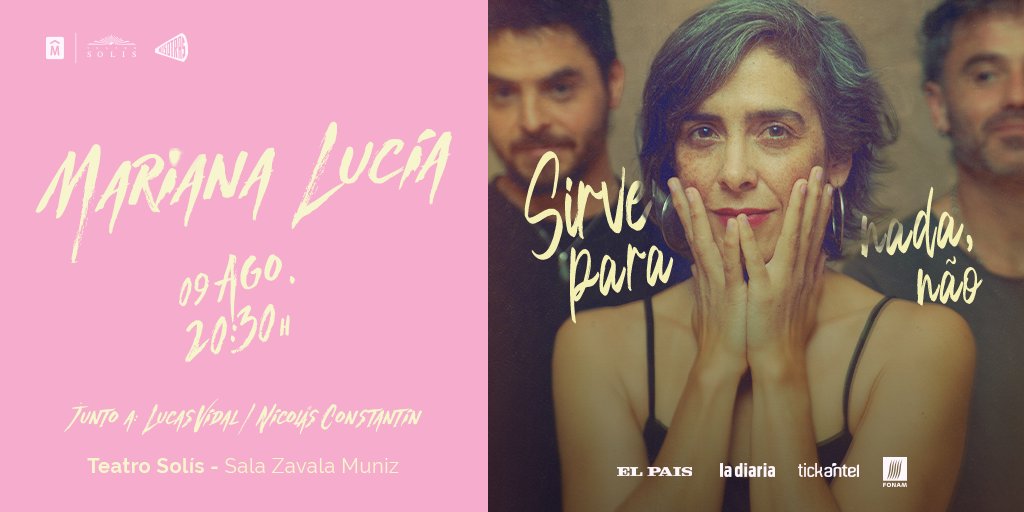 TeatroSolis's tweet image. 🇧🇷 Mariana Lucía en concierto 🇺🇾
La artista brasileña uruguaya presenta "Sirve para nada, não".
Dada su identidad luso hispánica, las canciones dialogan con ambas culturas usando ambas lenguas para expresar y comunicar el universo que la habita.
🎟 Entradas en venta.