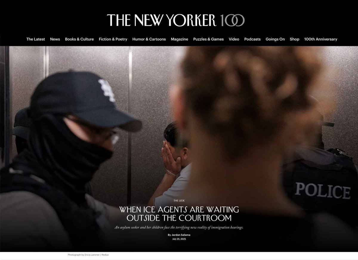 reduxpictures's tweet image. Photo by Erica Lansner/Redux of ICE agents arresting an immigrant at the Federal immigration court building in NYC, in The New Yorker - July 25, 2025. @EricaLansner @NewYorker