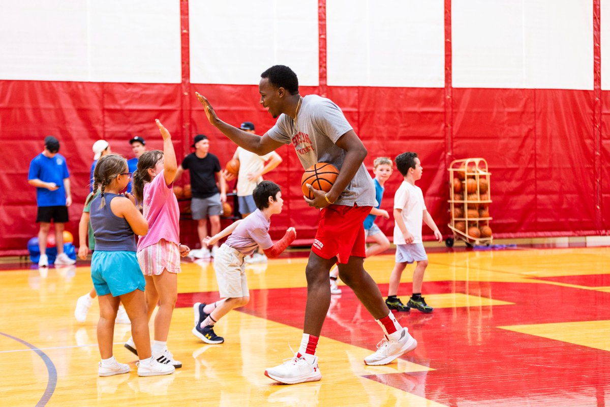 TerrierMBB's tweet image. All smiles from the guys while participating in @BUAthletics' Summer Sports Camp this week with the 90+ children from @BCYFcenters Leahy-Holloran Community Center in Dorchester.