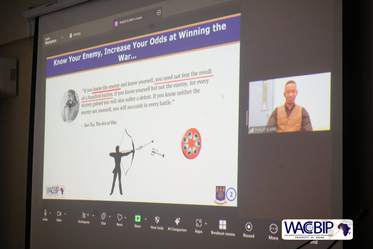 WACCBIP_UG's tweet image. Final Fellows' session at #WRC2025 —ending on a high note!
- Emilie Badouum highlights alarming drug resistance in malaria parasites from Burkina Faso, underscoring the need for continuous surveillance.
- Philip Ilani shows how the PfMyoJ protein supports malaria parasite…
