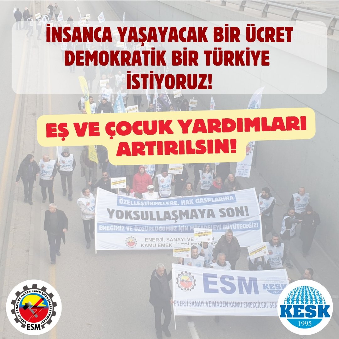 ESM_GM's tweet image. 7 Toplu Sözleşmede Sefalette Anlaştılar!
#ArtıkYeterGeçinemiyoruz!
Gerçek Bir Toplu Pazarlık Sistemi İçin:
•6 milyonu aşkın kamu emekçisinin ve kamu emeklisinin ortak ekonomik, sosyal, demokratik, özlük ve mesleki hak ve çıkarlarını temel alan,
•İktidarın hem işveren olarak…
