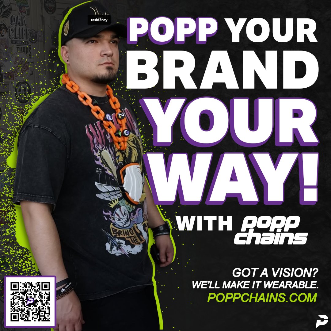 PoppChains's tweet image. Fully interchangeable. Totally customizable. 100% unforgettable.

Whether you&apos;re launching a product, hosting an event, or just want to turn heads, POPP Chains are the bold, branded accessory your business needs.

POPP your brand today! 
#POPPChains #POPPYourBrand…