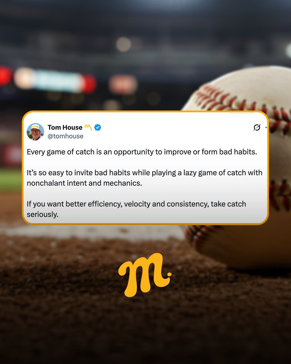 TeamMSTRD's tweet image. Every game of catch is a chance to get better and focus on the details of your throw. Don't get lazy when playing catch, throw with a purpose 💪