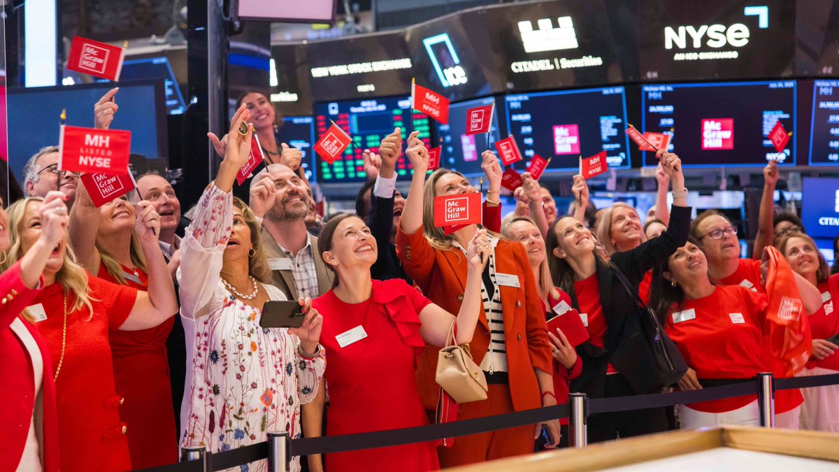 MHEducation's tweet image. At McGraw Hill, the learning journey never ends – and we’re looking forward to unlocking the potential of all for generations to come. Thank you to the @NYSE, @VOAGNY, our employees, educators, and learners across the globe for an exciting and inspiring day! #RedCubeProud