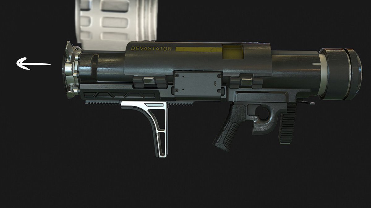 StanDiver's tweet image. Fellas.
May I present the drum mag Fed recoiless rifle yall have been CLAMORING for.

A break through I’ve discovered while trying to Create this thing. How would I eject shells? 

The answered was to Remove the hatchet and make it auto eject with a simple mechanism.
