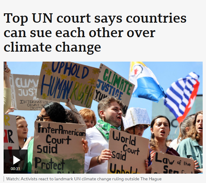 charlieclinton's tweet image. This should be a big deal. 
bbc.co.uk/news/articles/…

The ICJ has ruled countries can be legally accountable for damage caused by climate change - and  said that &quot;subsidising fossil fuels&quot; is among the actions which could be considered a breach.  

According to the IMF, last year…