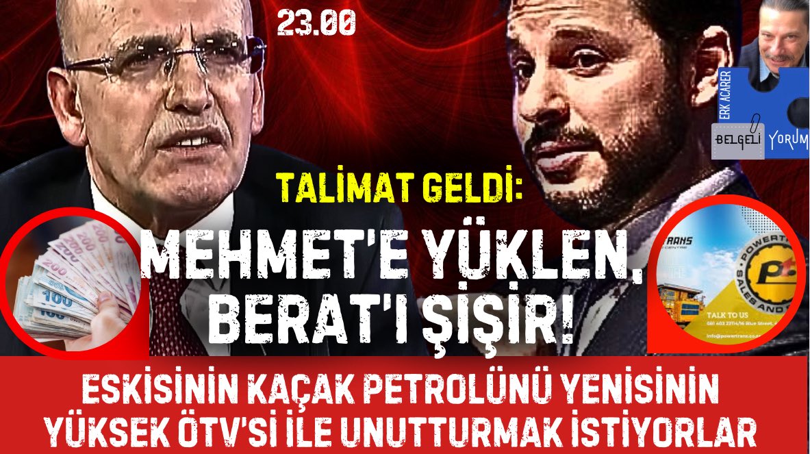 seddesizesek's tweet image. Canlı 🔴
Saat 23.00
Talimat geldi:
Mehmet’e yüklen, Berat’ı şişir!
youtube.com/live/8uN8gg1i1…
Eskisinin kaçak petrolünü yenisinin yüksek ÖTV’si ile unutturmak istiyorlar… @laleozanarslan