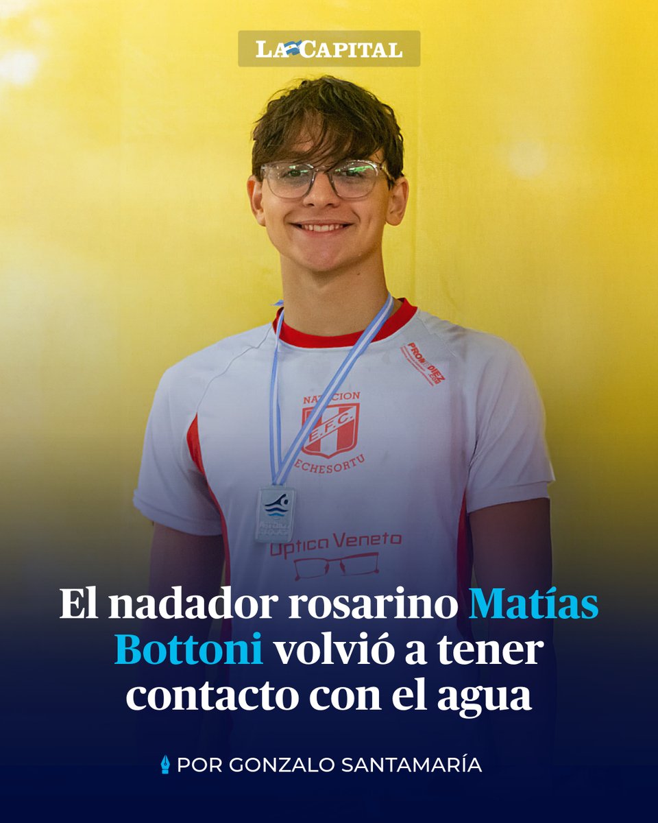 lacapital's tweet image. 💧☺️ CONTINÚA SU RECUPERACIÓN Y SE ANIMÓ A LA PILETA 💧☺️
🏊🏼 El nadador rosarino Matías Bottoni volvió a tener contacto con el agua a más de 70 días del accidente en el Parque Olímpico de Buenos Aires, que le causó una severa lesión en la quinta vértebra cervical de su…