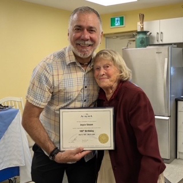 Honoured to join friends and family to wish Joyce Sisson a very happy 100th birthday!!! 

What an incredible milestone! All of Aurora is wishing Joyce continued health and happiness as she celebrates this special day with loved ones.