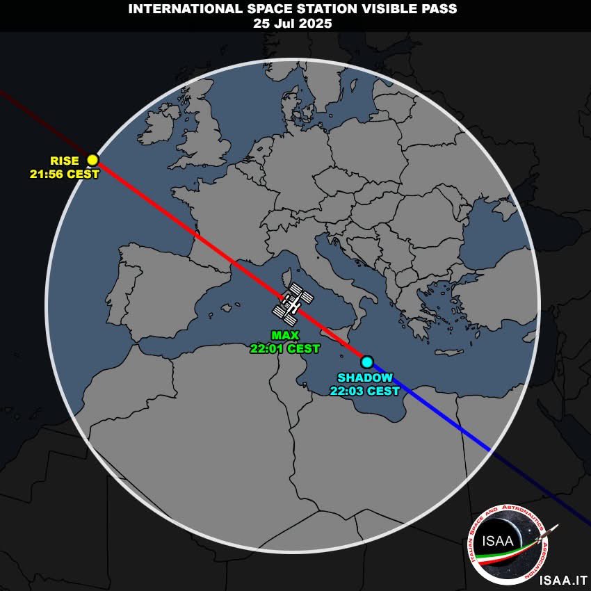 Stazione Spaziale Internazionale tra poche ore visibile come un faro nella notte dalla Sicilia Occidentale (e non solo)