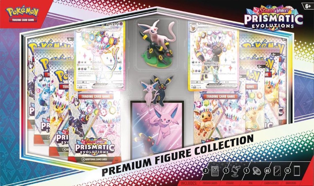 NINtheorist's tweet image. 🚨 De nuevo DISPONIBLE:
#Preventa de Pokémon TCG: Scarlet & Violet—Prismatic Evolutions Premium Figure Collection a $1,700.00 MXN, en amazon: ⤵️
amzn.to/4m35ast #ad